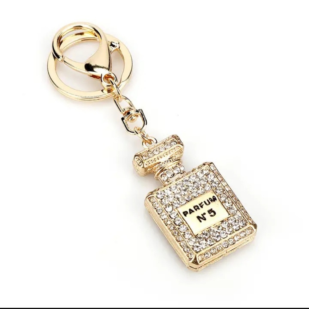 Silver perfume bottle Keychain
